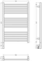 Полотенцесушитель электрический Сунержа Модус 3.1 051-5900-8050 90x55 см, подключение слева, состаренная латунь, лесенка
