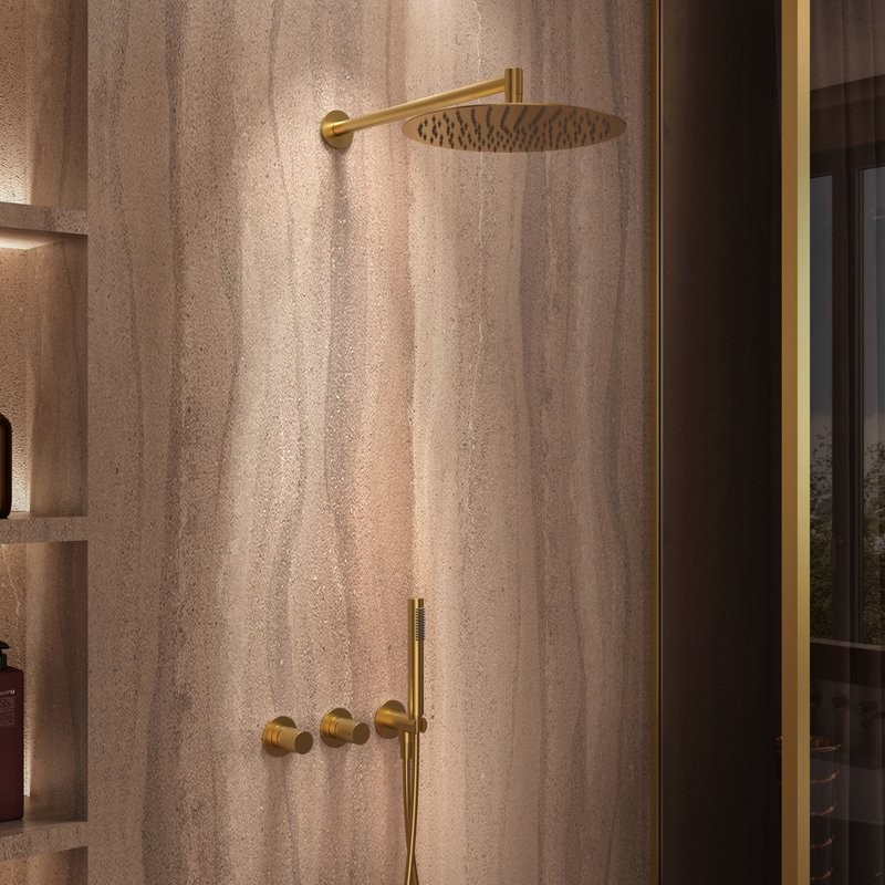 Душевой комплект Vincea Аура VSFW-6AU1BG С ВНУТРЕННЕЙ ЧАСТЬЮ, брашированное золото