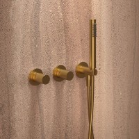 Душевой комплект Vincea Аура VSFW-6AU1BG С ВНУТРЕННЕЙ ЧАСТЬЮ, брашированное золото