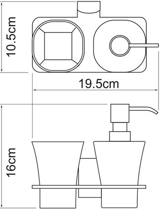 Дозатор Wasserkraft Exter K-5289 со стаканом