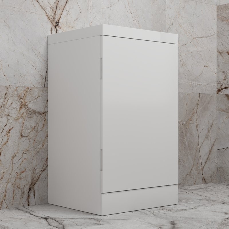 Тумба с раковиной Style Line Моно 50 напольная, белый глянец, раковина Asti 50 белая