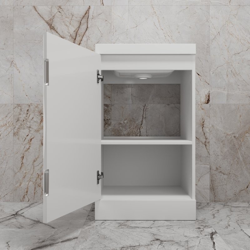 Тумба с раковиной Style Line Моно 50 напольная, белый глянец, раковина Asti 50 белая