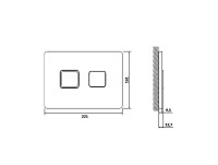 Кнопка смыва для унитаза Cersanit Accento Square 69075 пластик, цвет глянцевый хром