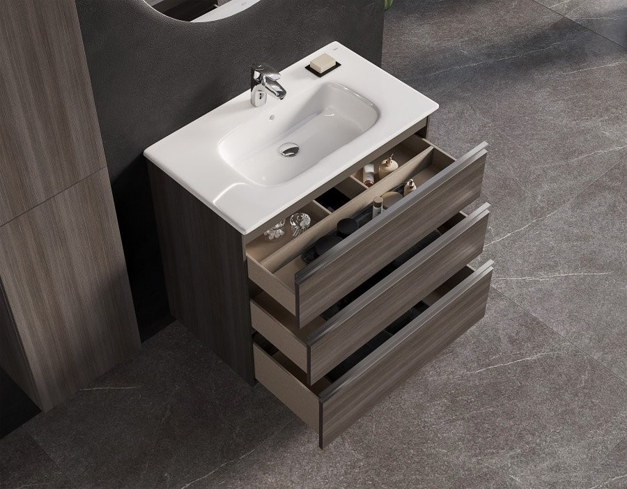 Мебель для ванной комнаты Roca The Gap 80 3 ящика, городской дуб