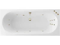 Акриловая ванна Excellent Oceana Smart 180x80 см, встраиваемая, с гидромассажем, белая, с каркасом, со сливом-переливом, фурнитура бронза