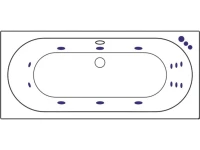 Акриловая ванна Excellent Oceana Smart 180x80 см, встраиваемая, с гидромассажем, белая, с каркасом, со сливом-переливом, фурнитура бронза