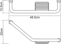 Поручень Wasserkraft K-1077Right с мыльницей Поручень Wasserkraft K-1077Right с мыльницей