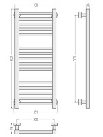 Полотенцесушитель водяной Сунержа Модус Pro 051-0450-8030 80x35 см, состаренная латунь, лесенка