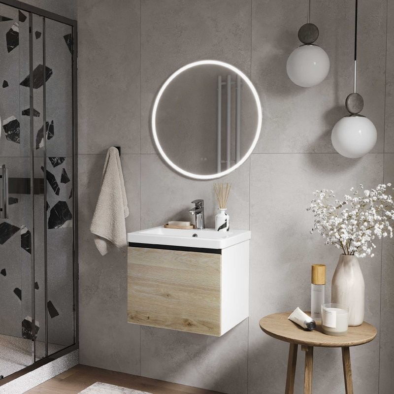 Мебель для ванной комнаты Vigo Cross 50 подвесная, 1 ящик, светлое дерево