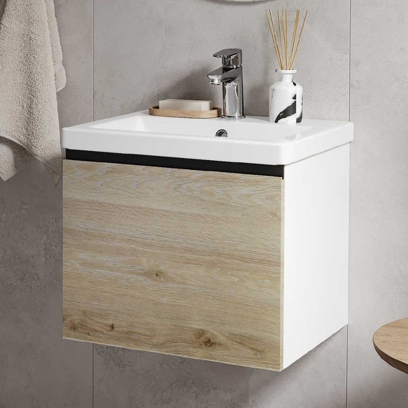 Мебель для ванной комнаты Vigo Cross 50 подвесная, 1 ящик, светлое дерево