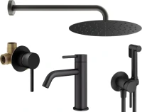 Комплект для ванной Plumberia Selection Ixo KITZXO01NO53 С ВНУТРЕННЕЙ ЧАСТЬЮ, черный матовый