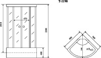 Душевая кабина Timo Standart T-6690SF Silver Fabric с высоким поддоном, профиль хром