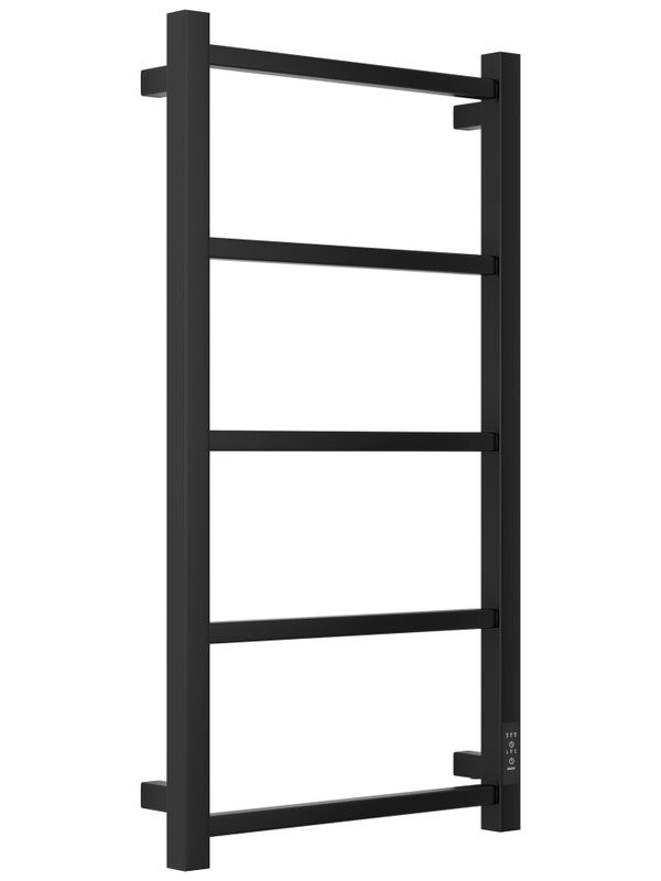 Полотенцесушитель электрический Стилье Формат 26 31526-8040 80x45 см, подключение справа, скрытое подключение справа, матовый черный, лесенка