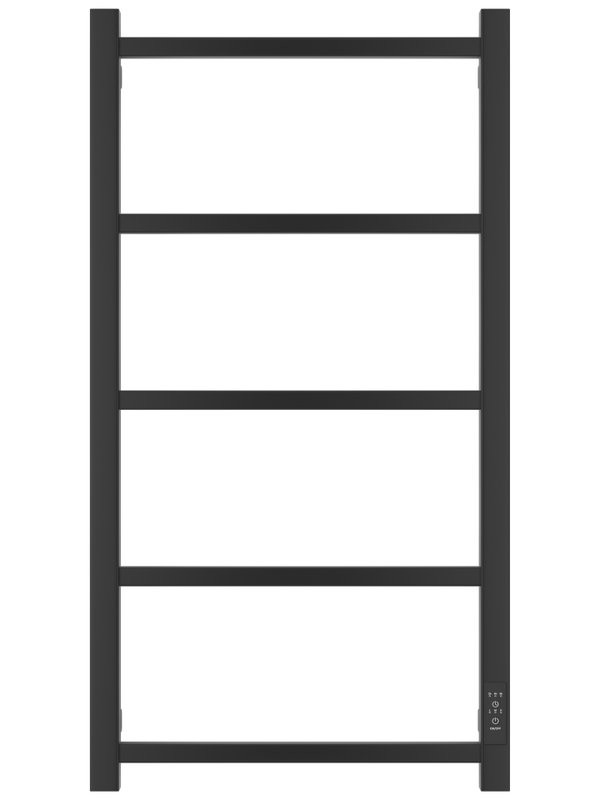 Полотенцесушитель электрический Стилье Формат 26 31526-8040 80x45 см, подключение справа, скрытое подключение справа, матовый черный, лесенка