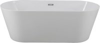 Акриловая ванна Art&Max AM-520-1700-790 170x80 см, отдельностоящая, белая, овальная, со сливом-переливом, с донным клапаном