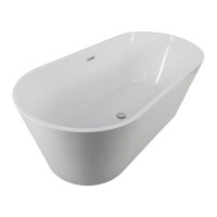 Акриловая ванна Art&Max AM-520-1700-790 170x80 см, отдельностоящая, белая, овальная, со сливом-переливом, с донным клапаном