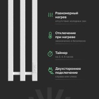 Полотенцесушитель электрический EWRIKA Пенелопа P3 120, белый