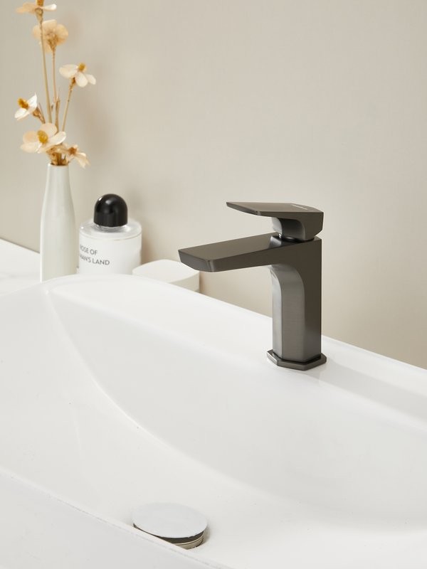 Смеситель для раковины Haiba HB10726-3 оружейная сталь