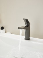 Смеситель для раковины Haiba HB10726-3 оружейная сталь