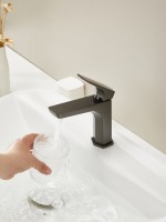 Смеситель для раковины Haiba HB10726-3 оружейная сталь