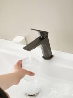 Смеситель для раковины Haiba HB10726-3 оружейная сталь