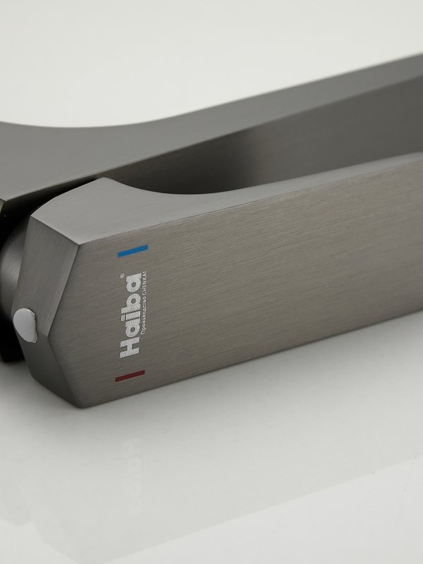 Смеситель для раковины Haiba HB10726-3 оружейная сталь