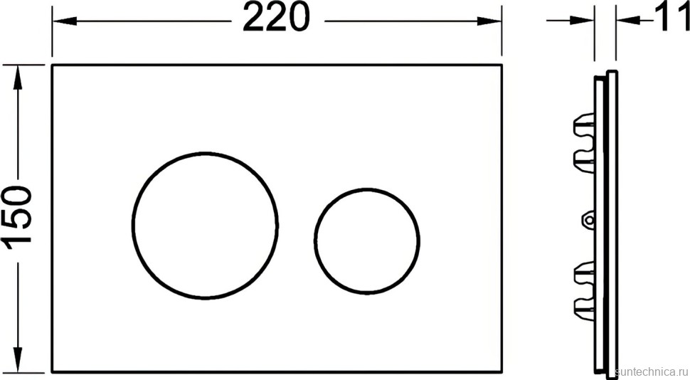 Кнопка смыва TECE Loop Modular 9240665 хром матовый, лицевая панель рубиновая