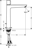 Смеситель для раковины Hansgrohe Talis Select E 71752000 с донным клапаном
