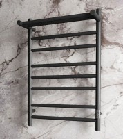 Полотенцесушитель электрический Bauedge Stil Shelf R 50х80, с полкой, матовый черный RAL9005