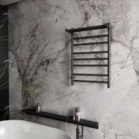 Полотенцесушитель электрический Bauedge Stil Shelf R 50х80, с полкой, матовый черный RAL9005