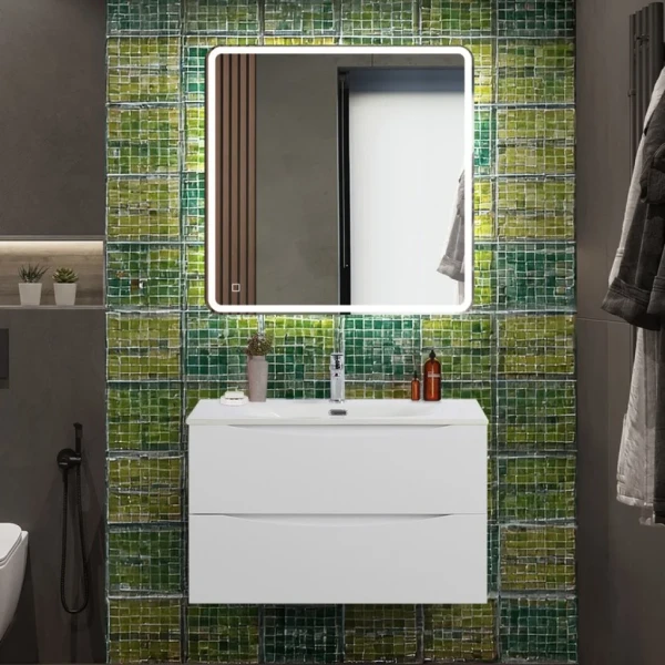 Мебель для ванной комнаты BelBagno Marino-cer-n 80 подвесная, bianco opaco
