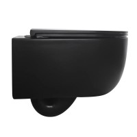 Унитаз подвесной Veconi Rino VRI-49TB безободковый, с микролифтом, матовый черный