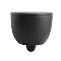 Унитаз подвесной Veconi Rino VRI-49TB безободковый, с микролифтом, матовый черный