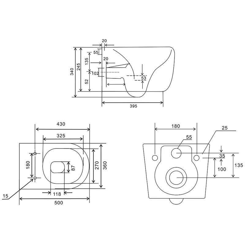 Унитаз подвесной Veconi Rino VRI-49TB безободковый, с микролифтом, матовый черный