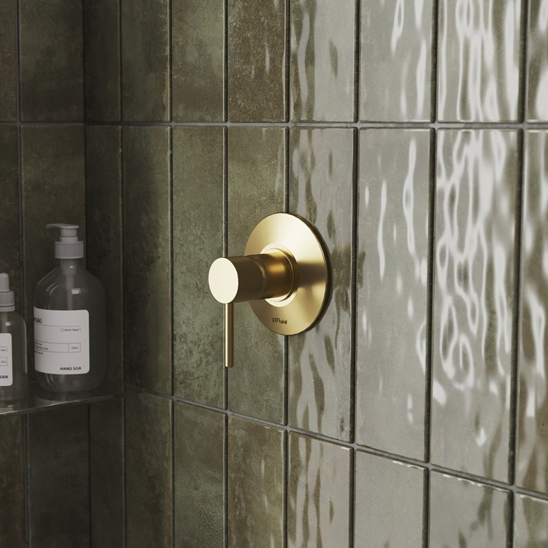 Встраиваемый смеситель для душа и ванны Paini Cox 78PJ690 С ВНУТРЕННЕЙ ЧАСТЬЮ, матовое золото