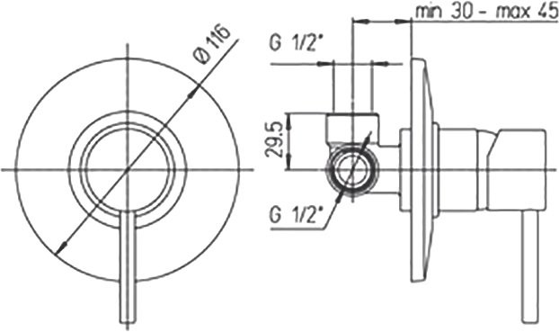 Встраиваемый смеситель для душа и ванны Paini Cox 78PJ690 С ВНУТРЕННЕЙ ЧАСТЬЮ, матовое золото
