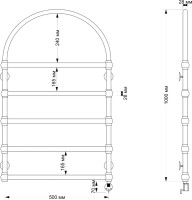 Полотенцесушитель электрический Secado Римини 4603777478995 105x55 см, подключение справа, бронза, лесенка, латунь