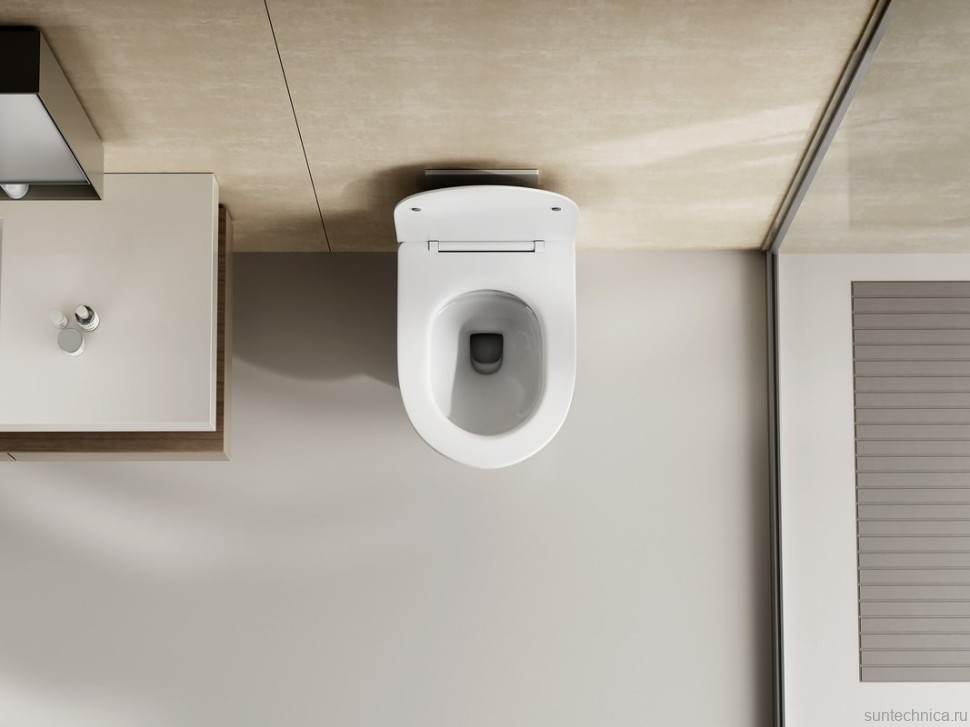 Унитаз подвесной Abber Bequem AC1128 безободковый, с микролифтом, белый