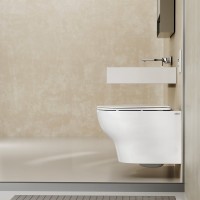 Унитаз подвесной Abber Bequem AC1128 безободковый, с микролифтом, белый