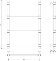 Полотенцесушитель водяной Secado Флоренция 1 80x55 см, глянцевый хром, лесенка