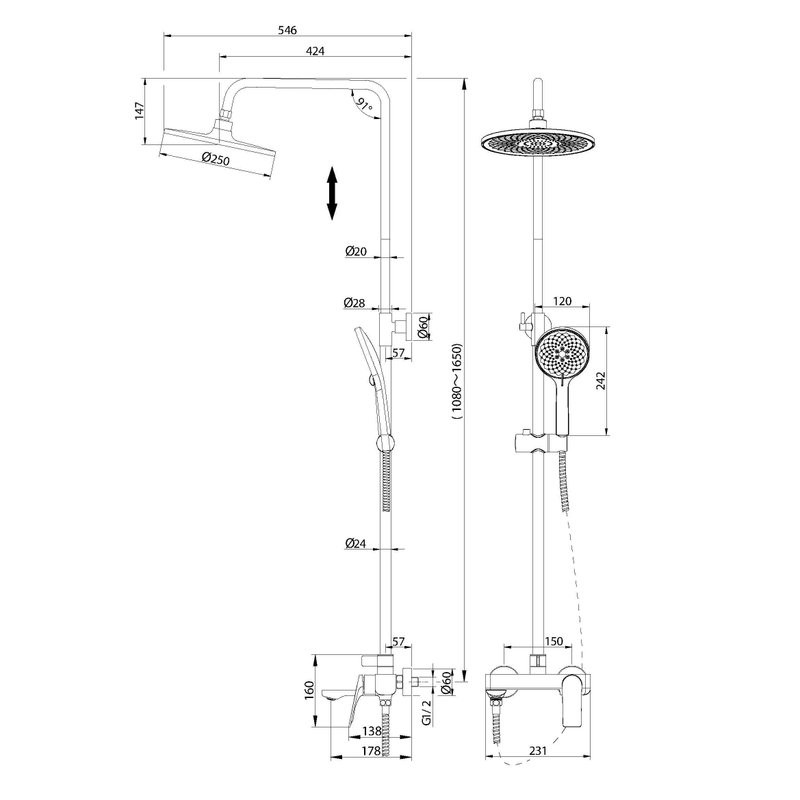 Душевая стойка Grossman Galaxy 500.K35.01.210