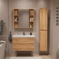 Тумба с раковиной SanStar Lavanti 100 подвесная, дуб вотан, раковина Фостер