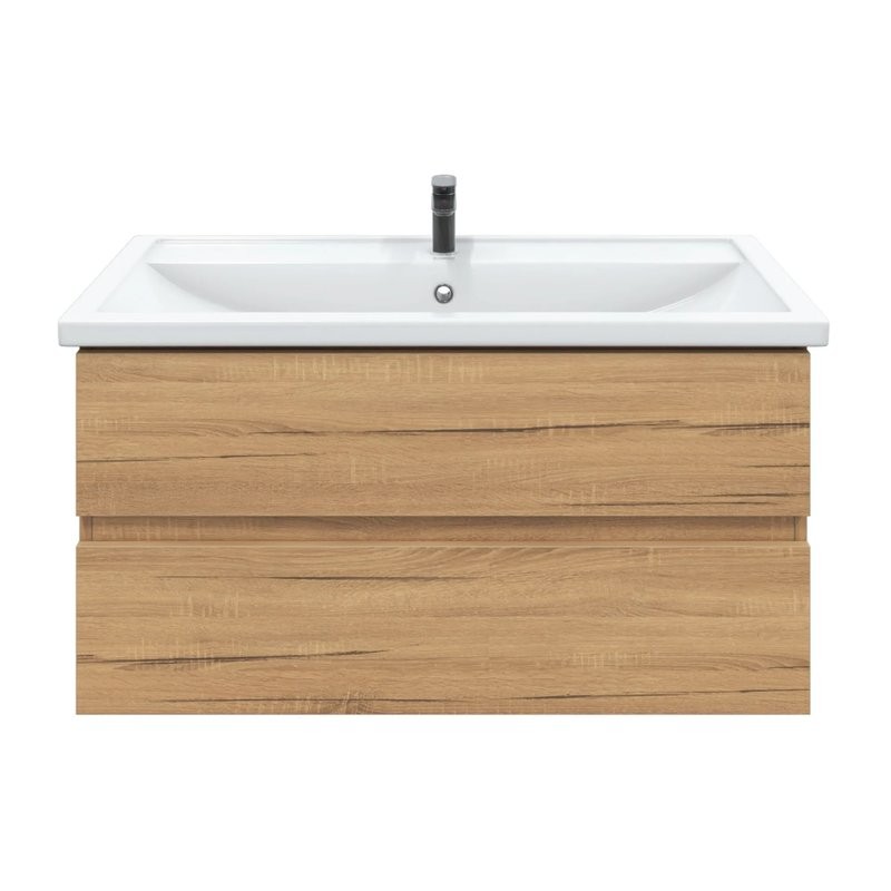 Тумба с раковиной SanStar Lavanti 100 подвесная, дуб вотан, раковина Фостер