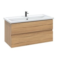 Тумба с раковиной SanStar Lavanti 100 подвесная, дуб вотан, раковина Фостер