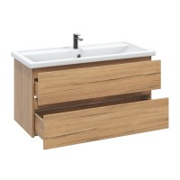 Тумба с раковиной SanStar Lavanti 100 подвесная, дуб вотан, раковина Фостер