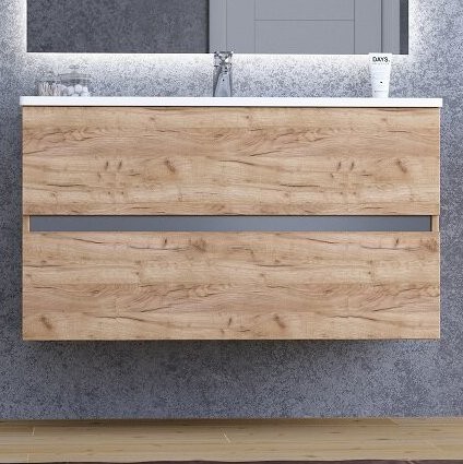 Тумба под раковину Sanvit Кубэ-2 100 подвесная, дуб
