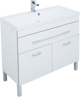Тумба с раковиной Aquanet Верона 100 белая, 1 ящик, 2 двери