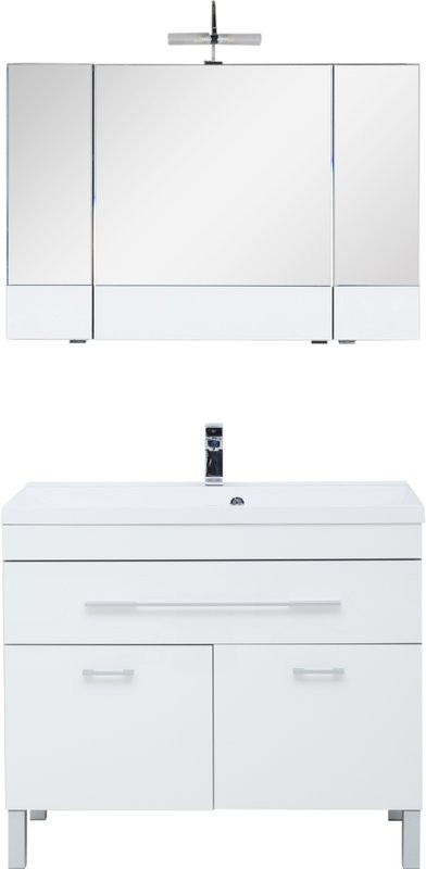 Тумба с раковиной Aquanet Верона 100 белая, 1 ящик, 2 двери