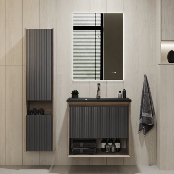 Мебель для ванной комнаты Jorno Tossony 70 дуб самдал, антрацит