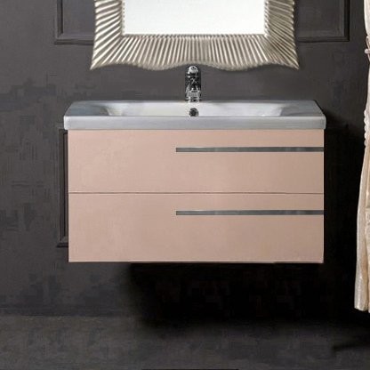 Тумба с раковиной Armadi Art NeoArt 80 капучино с ручками Luce хром